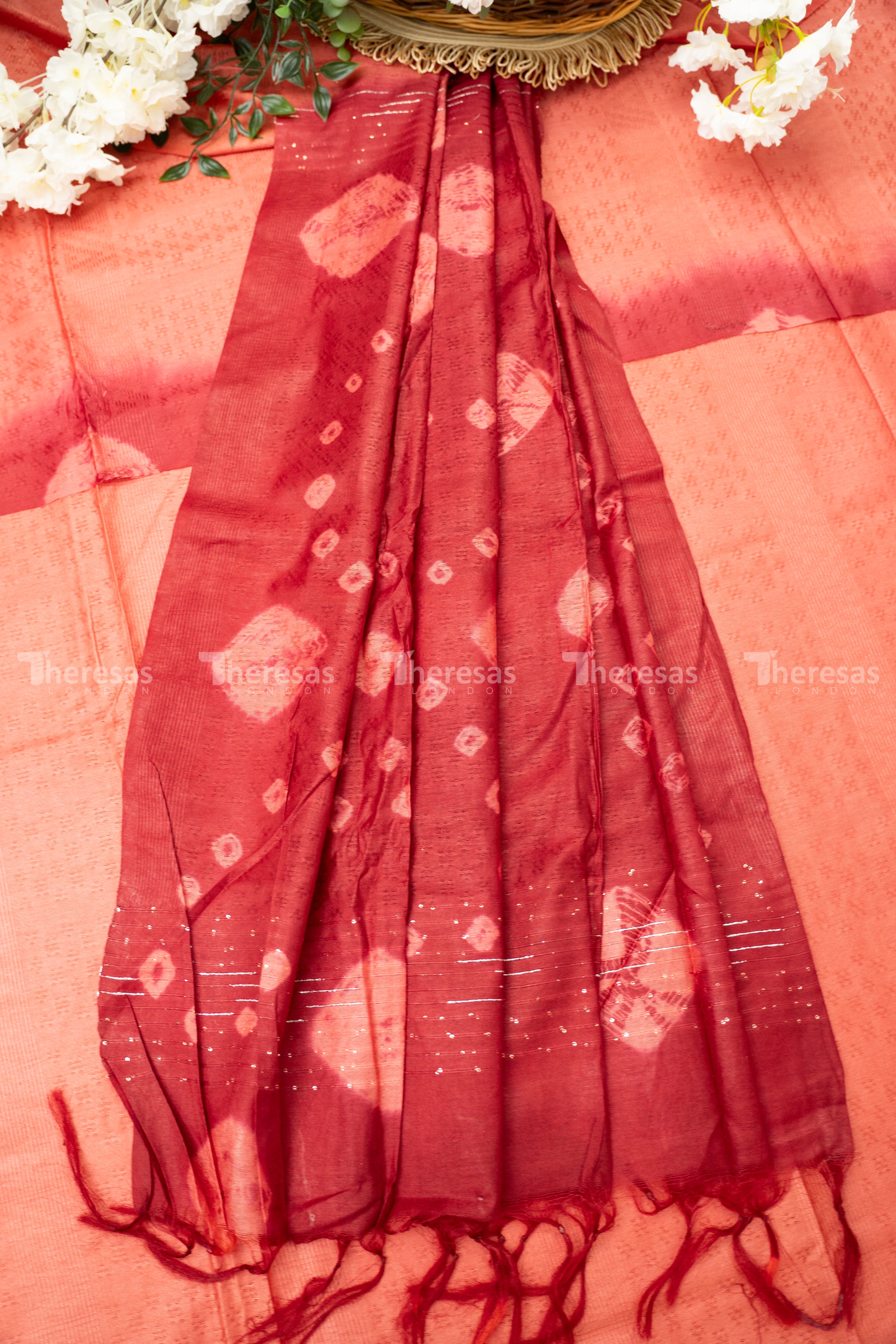 Semi Chanderi Saree with Blouse (13010)