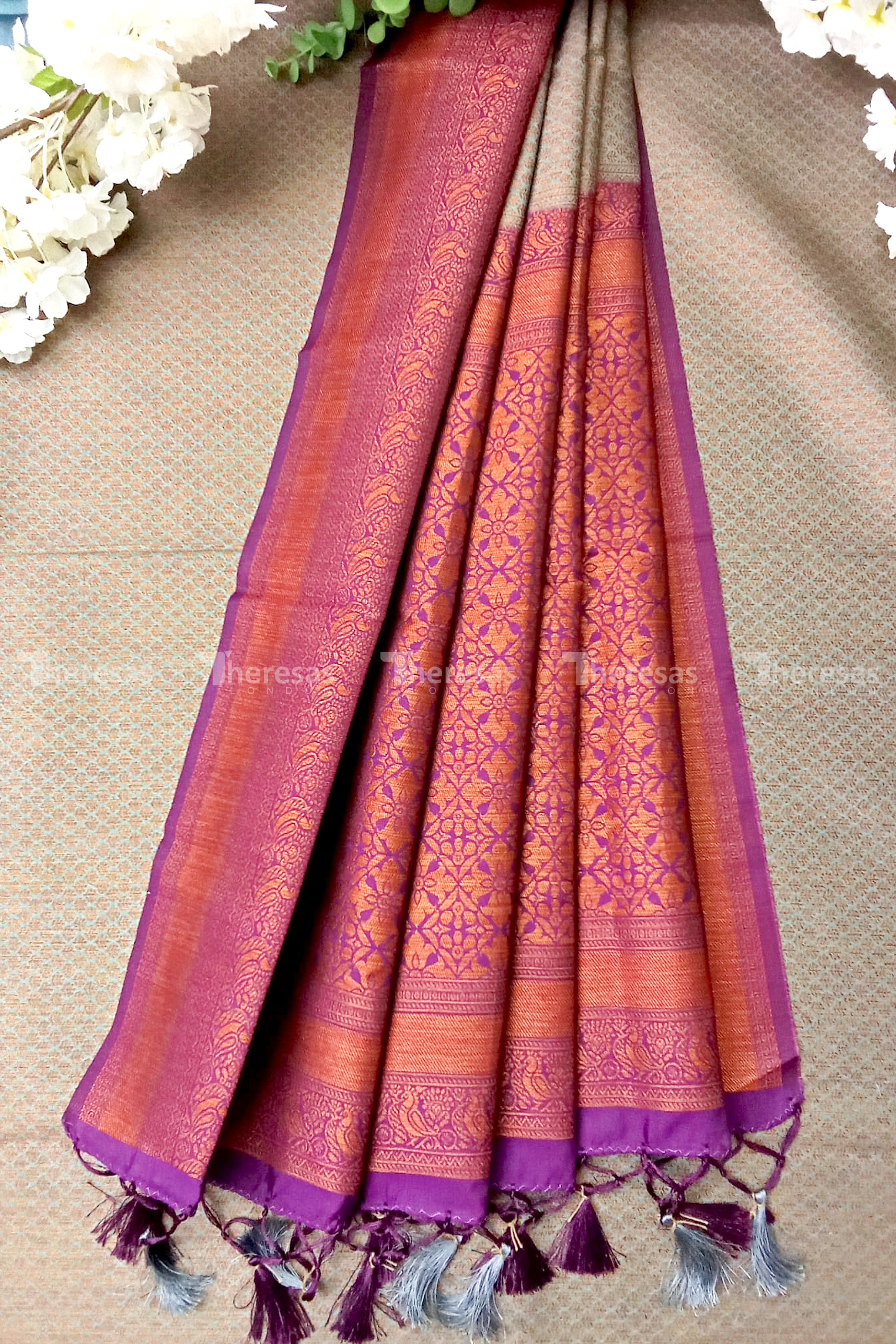 Semi Jute Banarasi Saree (10024)