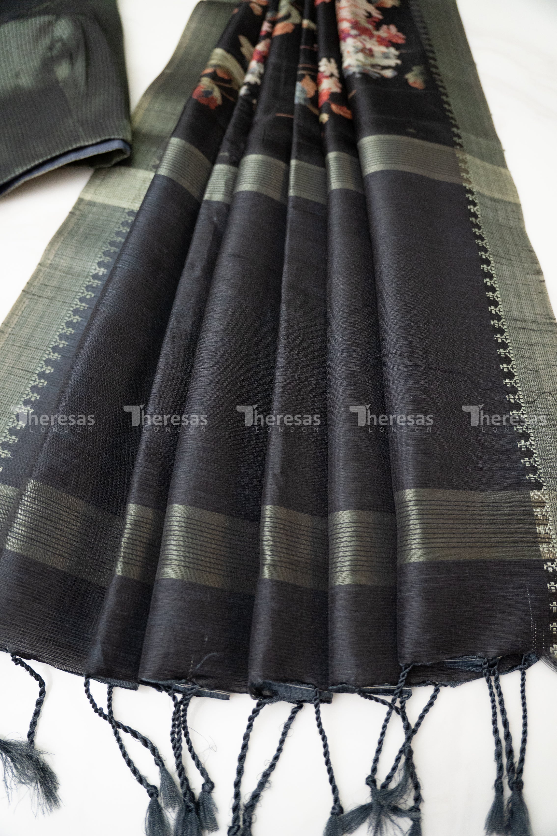 Semi Tussar Saree with Blouse (13001)